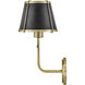 Clarke 1 Light 7.25 inch Warm Brass Sconce Wall Light in Warm Brass with Black