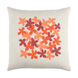 Little Flower 20 X 20 inch Bright Orange and Peach Throw Pillow