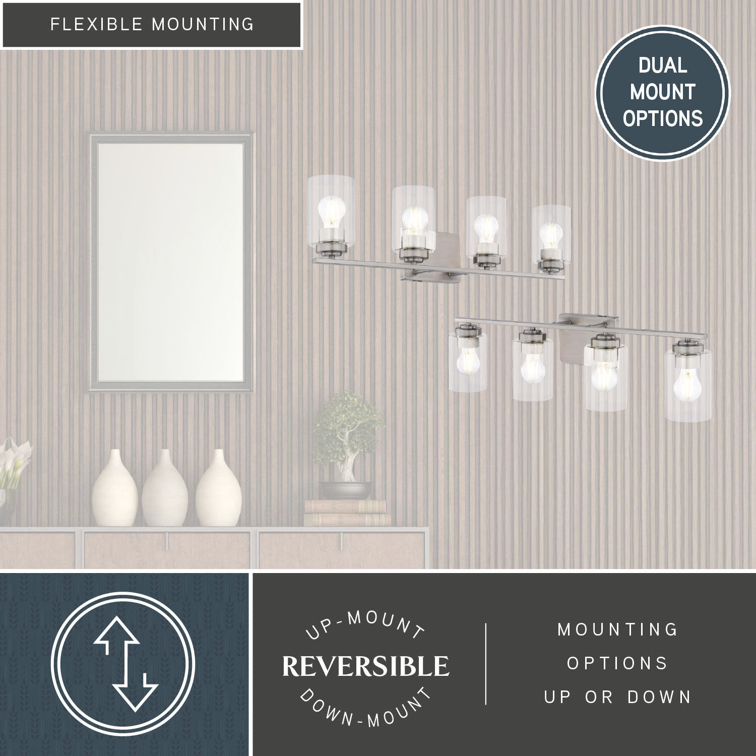 Park Ridge 4 Light 27.5 inch Satin Nickel Bathroom Light Wall Light