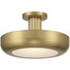 Macey LED 16 inch Antique Brass Semi-Flush Mount Ceiling Light