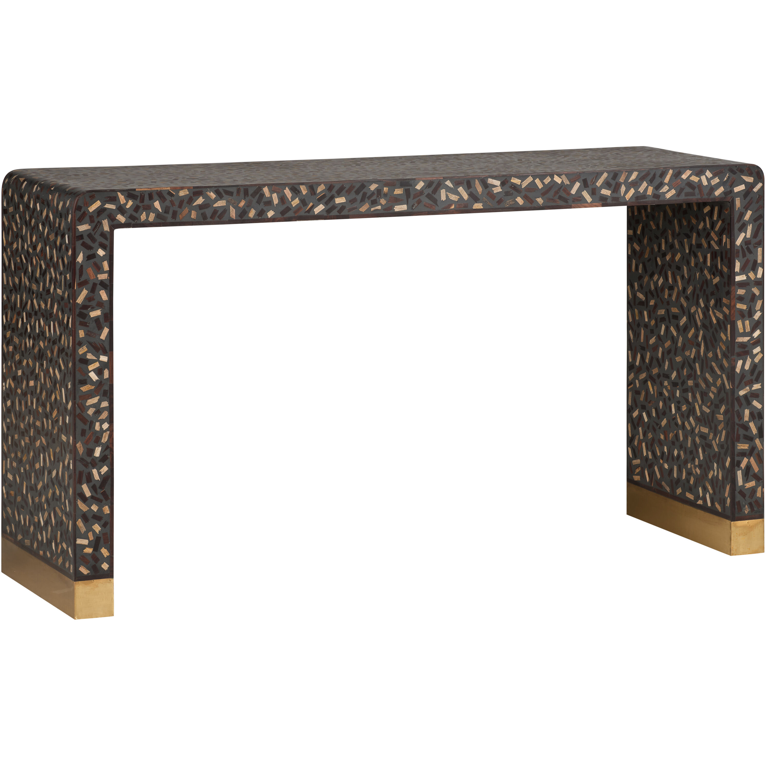 Scaramouche 60 inch Brown and Gold Console Table