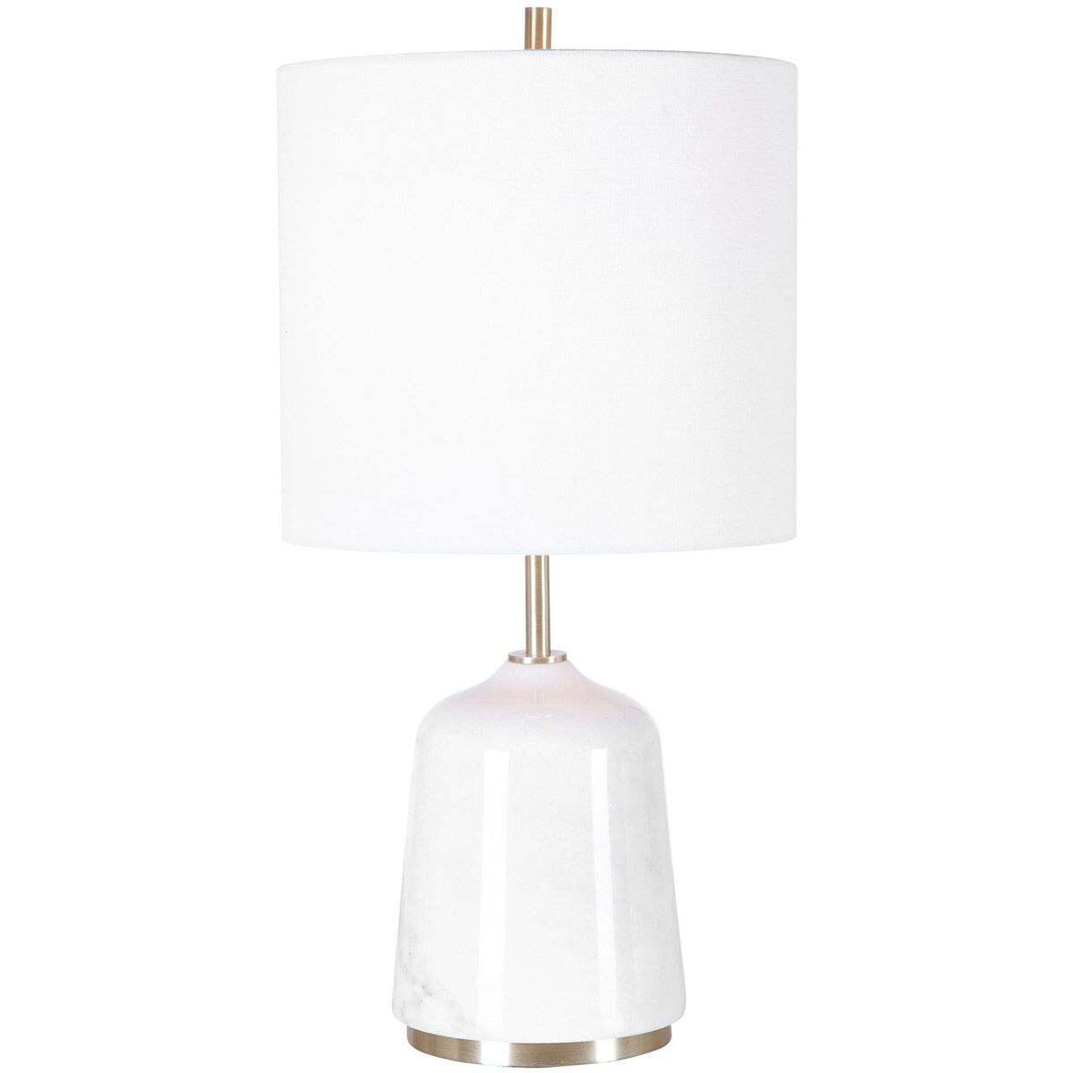 Eloise 20 inch 100 watt White Marble Table Lamp Portable Light