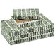 Emerald 6 inch Green and White Boxes, Set of 2
