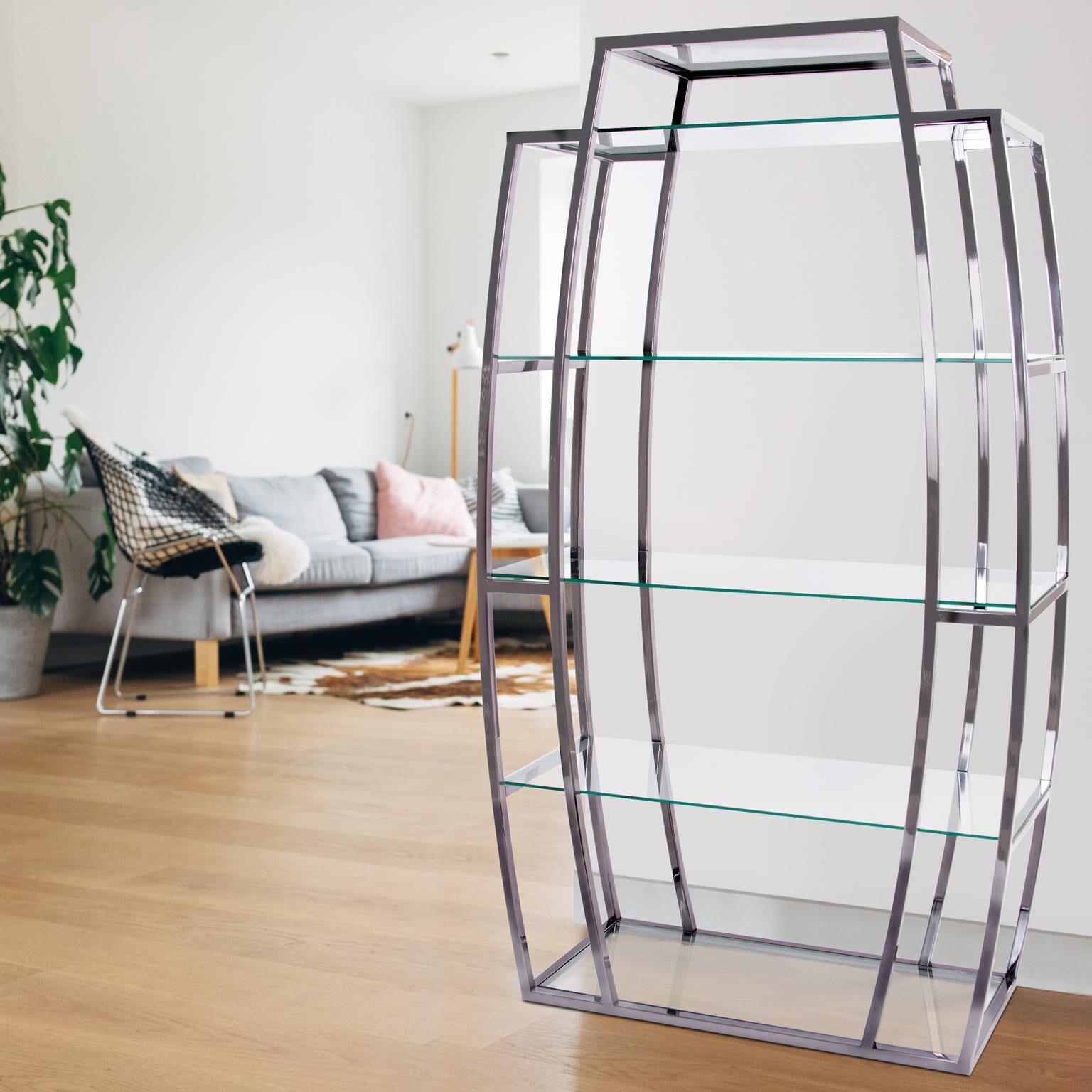 Carter 79 X 46 inch Nickel Etagere