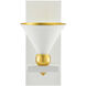 Moderne 1 Light 6 inch Gesso White/Contemporary Gold Leaf Wall Sconce Wall Light