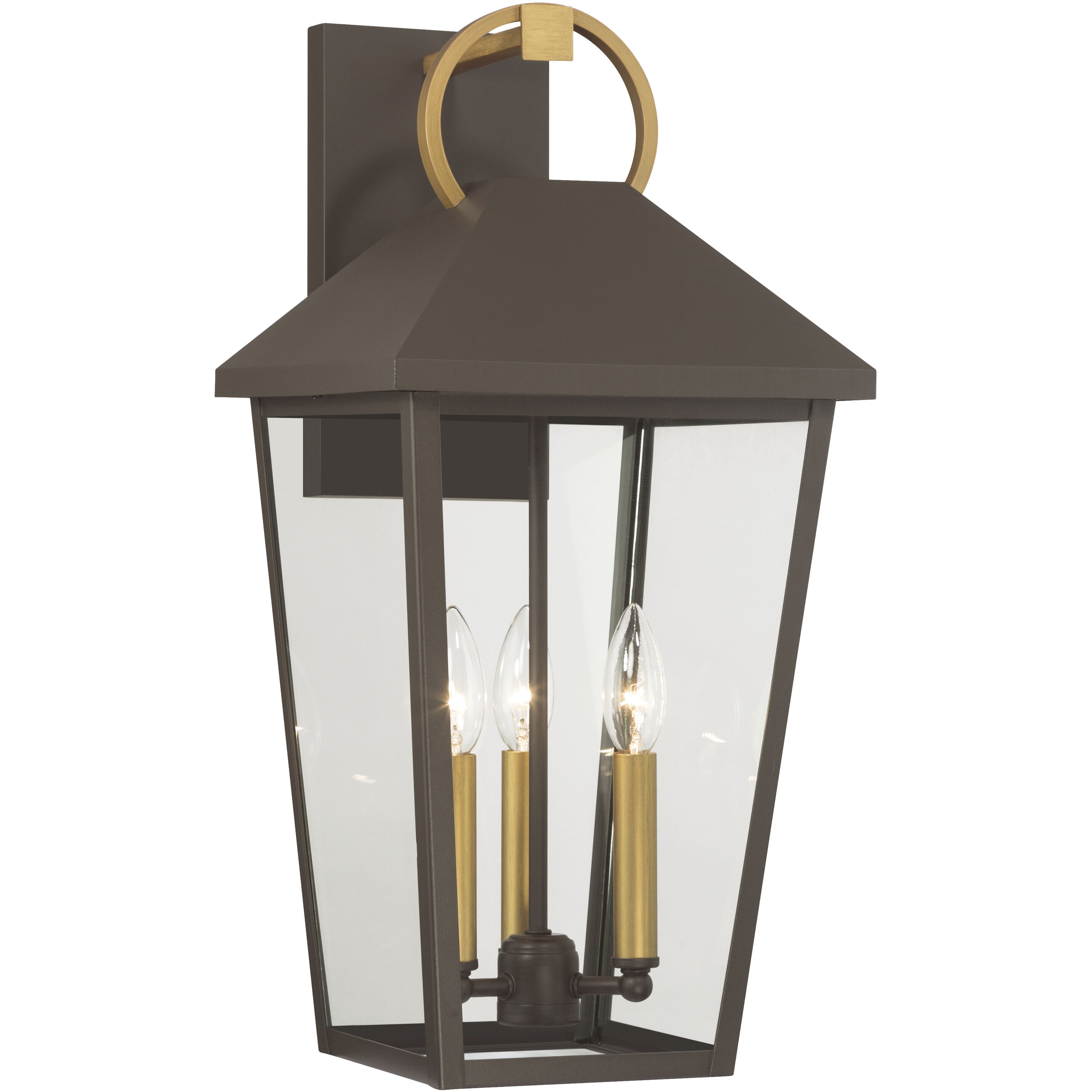 Bayra 3 Light 21 inch Painted Legacy Brass and Dark Bronze Outdoor Wall Lantern