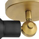 Dom 7 inch 9.00 watt Heritage Brass with Black Adjustable Sconce Wall Light, Small