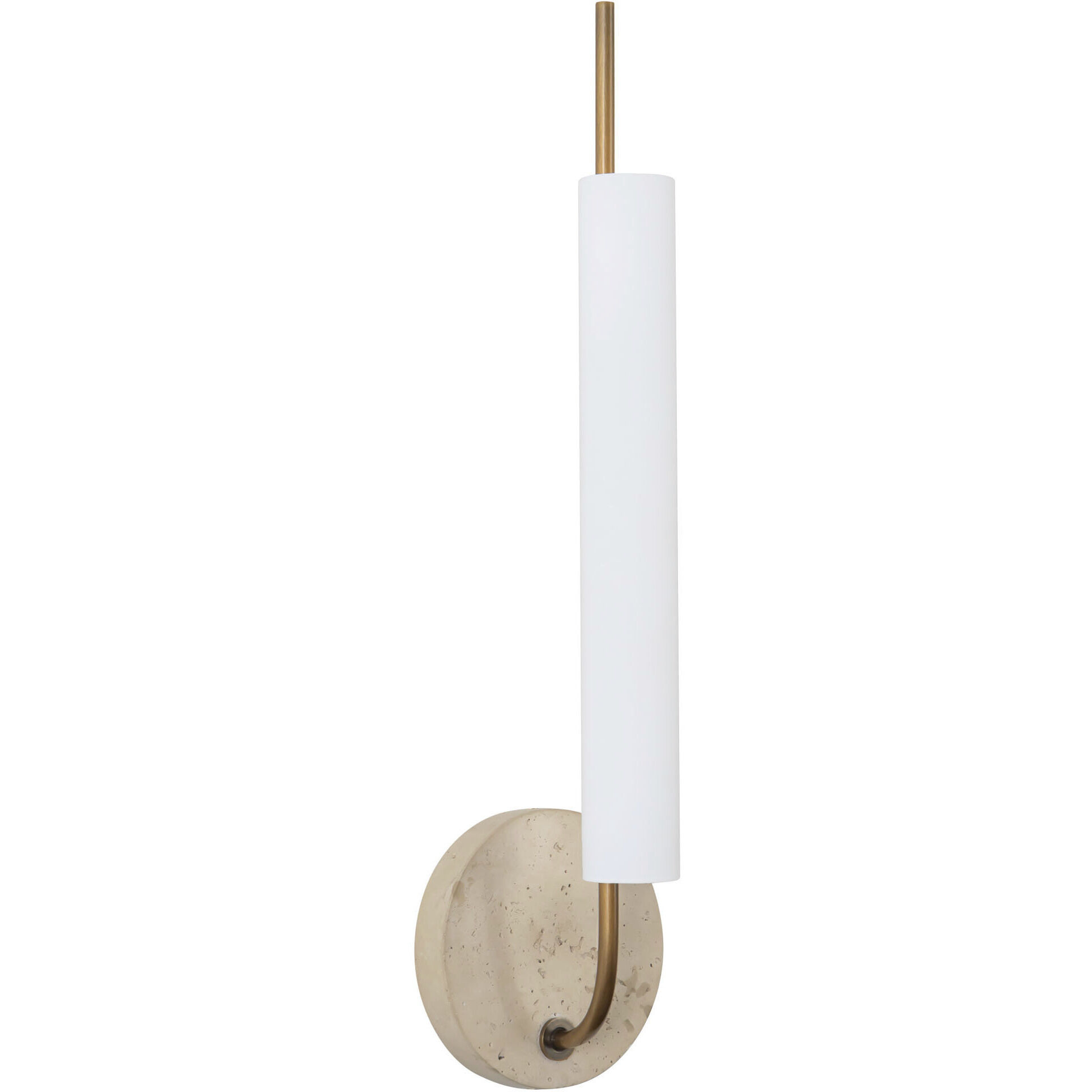 Wick 5.13 inch Vintage Brass and Travertine Wall Sconce Wall Light