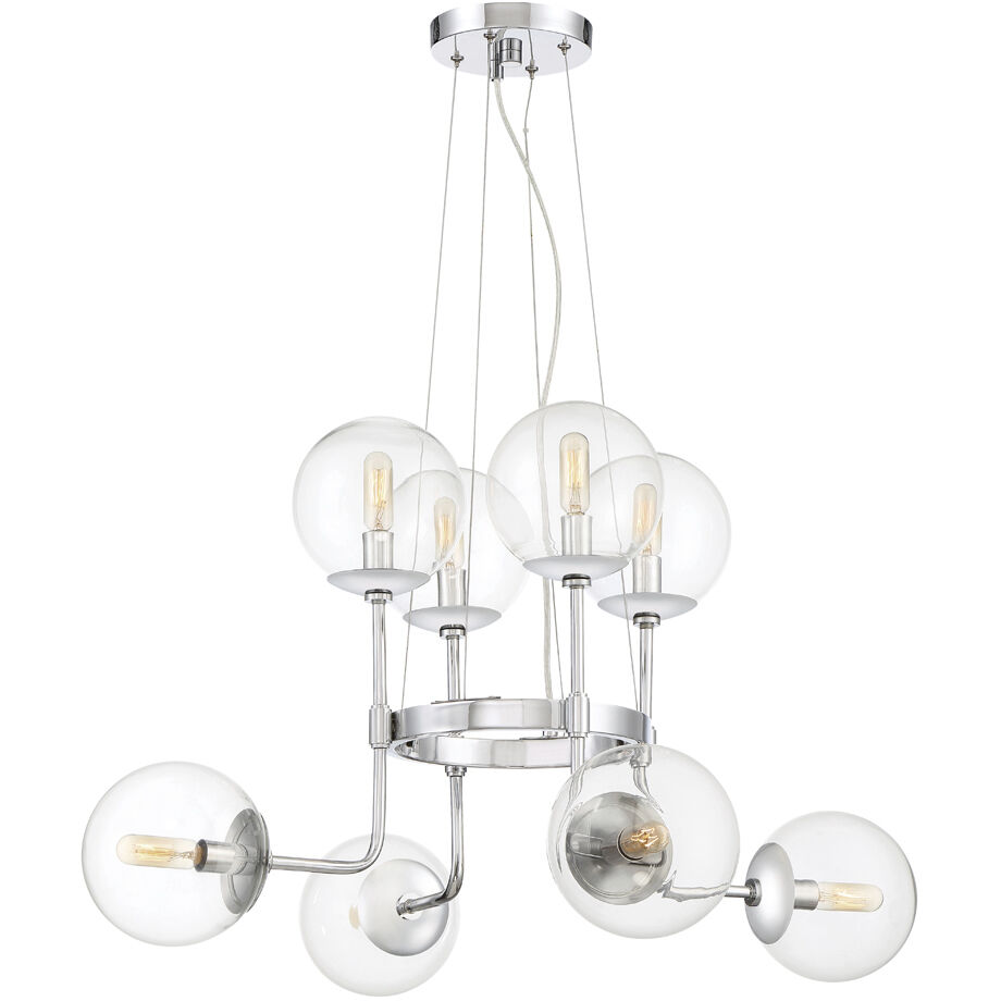 Welton 8 Light 30 inch Chrome Chandelier Ceiling Light