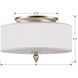Luxo 3 Light 14 inch Satin Nickel Semi Flush Ceiling Light