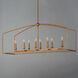 Martel Linear Pendant Ceiling Light in Etruscan Gold