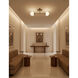 Fusion Collection - Noho Family 2 Light 16.5 inch Brushed Brass and Etched Opal Semi-Flush Ceiling Light, EVOLV