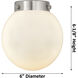 Nouveau 2 Beacon 1 Light 6 inch Brushed Satin Nickel Mini Pendant Ceiling Light in Incandescent, Seedy