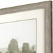 Faded Distant Trees Green and Beige and Gray and Neutral Framed Art