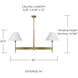 Leland 2 Light 50 inch Aged Brass Island Light Ceiling Light