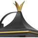 Simpson 3 Light 25 inch Matte Black and Textured Gold Outdoor Sconce