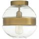 Garrison 1 Light 11 inch Antique Brass Flush Mount Ceiling Light, Small
