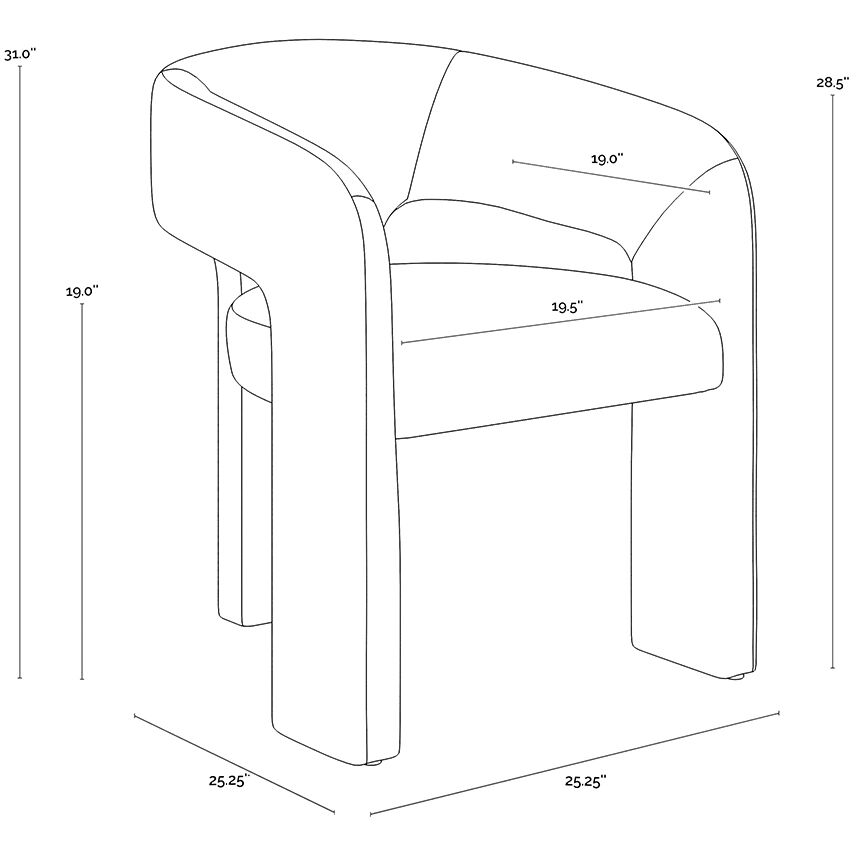 Isidore Meg Gold Dining Armchair