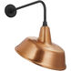 Thomas O'Brien Academy Barn Light LED 23.5 inch Matte Black Rex Barn Light in 16" Soft Copper Tilted Bowers Shade