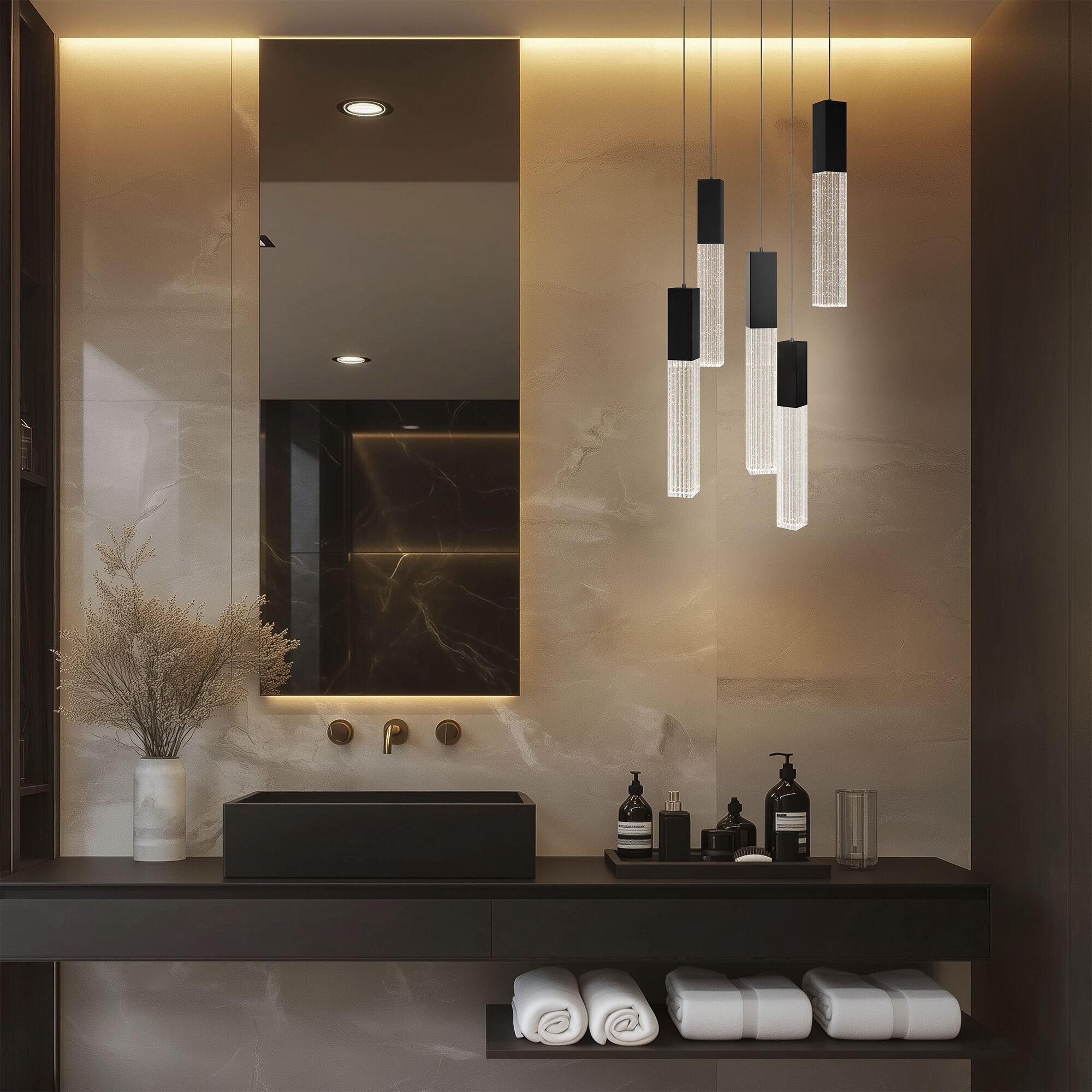 Cinema LED 17 inch Black Indoor Hanging Lighting Ceiling Light