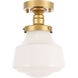 Lyle 1 Light 8 inch Brass Flush Mount Ceiling Light