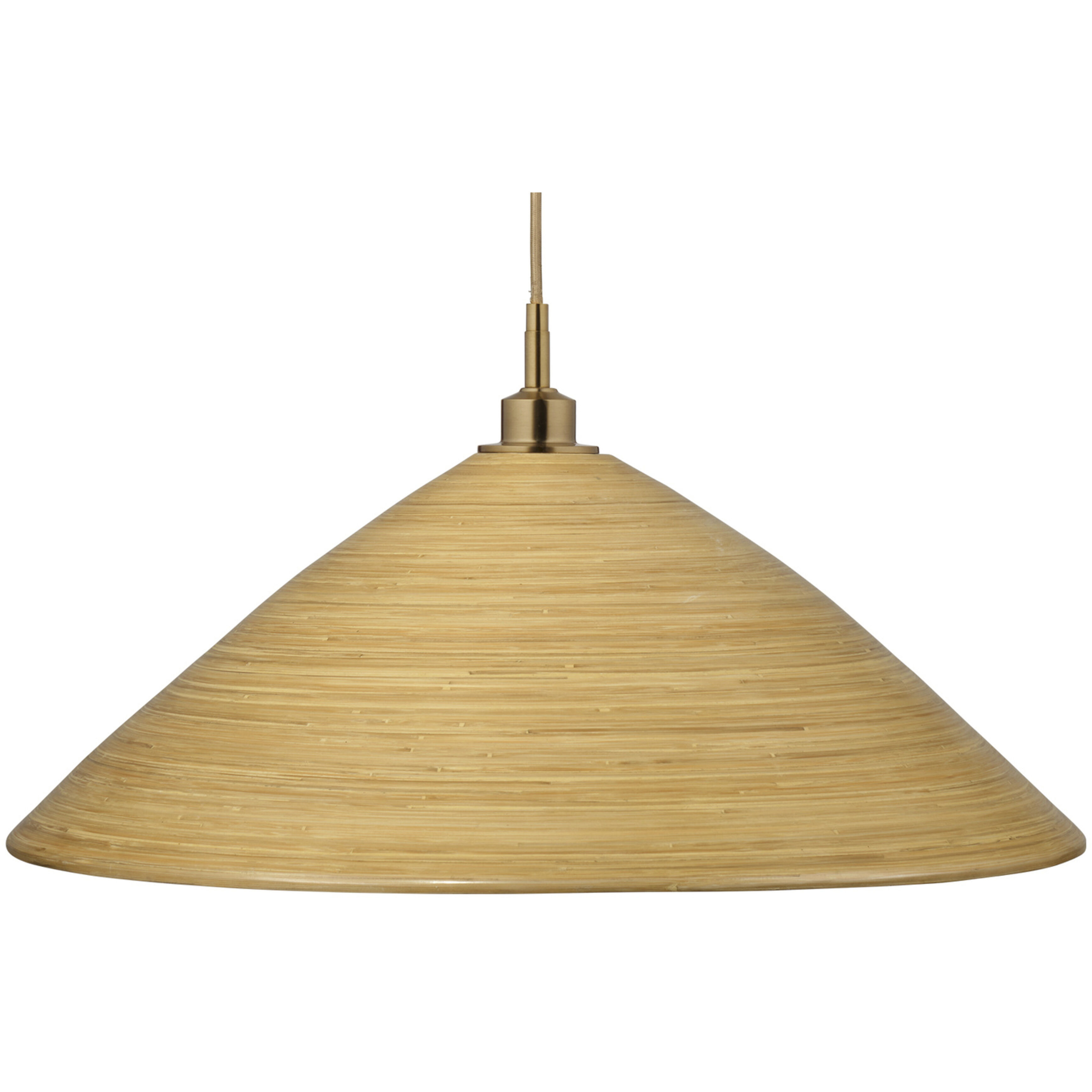 Spun 1 Light 30.5 inch Antique Brass Pendant Ceiling Light, Inline