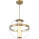 Divinely LED 20.5 inch Celeste Brass Pendant Ceiling Light