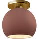 Radiance LED 10 inch Canyon Clay and Brushed Brass Semi Flush Ceiling Light