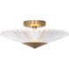 Signature Origami LED 16 inch Aged Brass Semi-Flush Mount Ceiling Light, Schonbek Signature