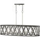 Portico 6 Light 42 inch Glacial with Metallic Matte Bronze Indoor Linear Chandelier Ceiling Light, Oval