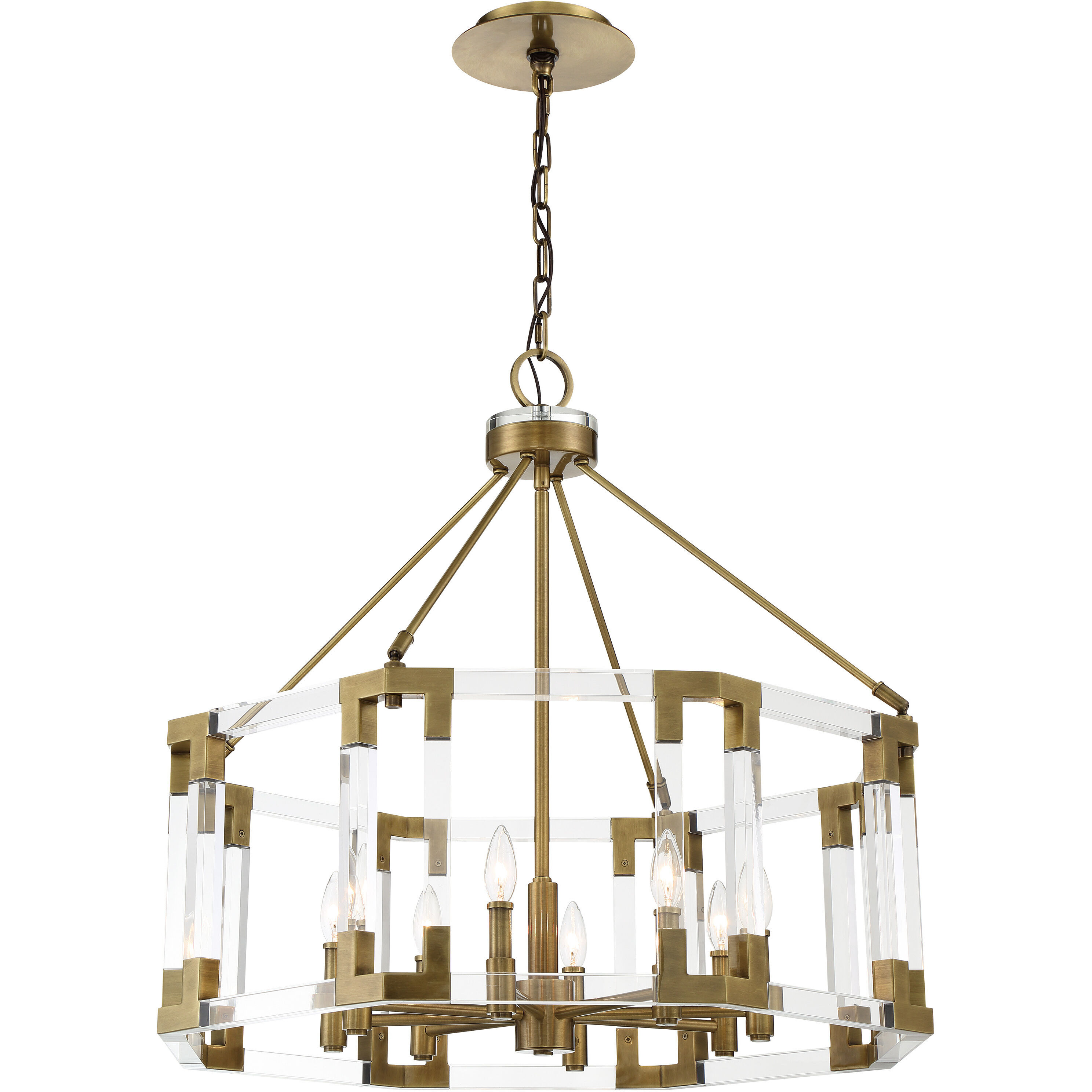 Prima Vista 8 Light 31.38 inch Aged Antique Brass Chandelier Ceiling Light