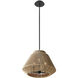 Eco LED 18 inch Matte Black Pendant Ceiling Light in Natural