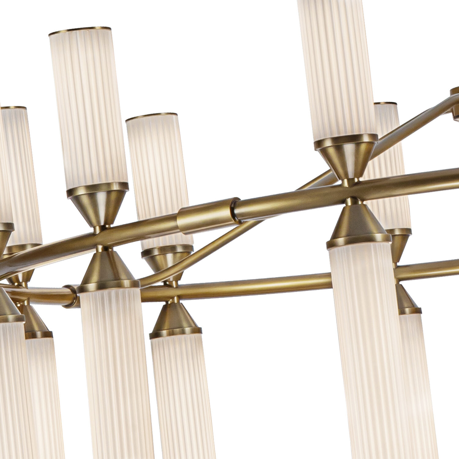 Edwin LED 37.5 inch Vintage Brass Chandelier Ceiling Light