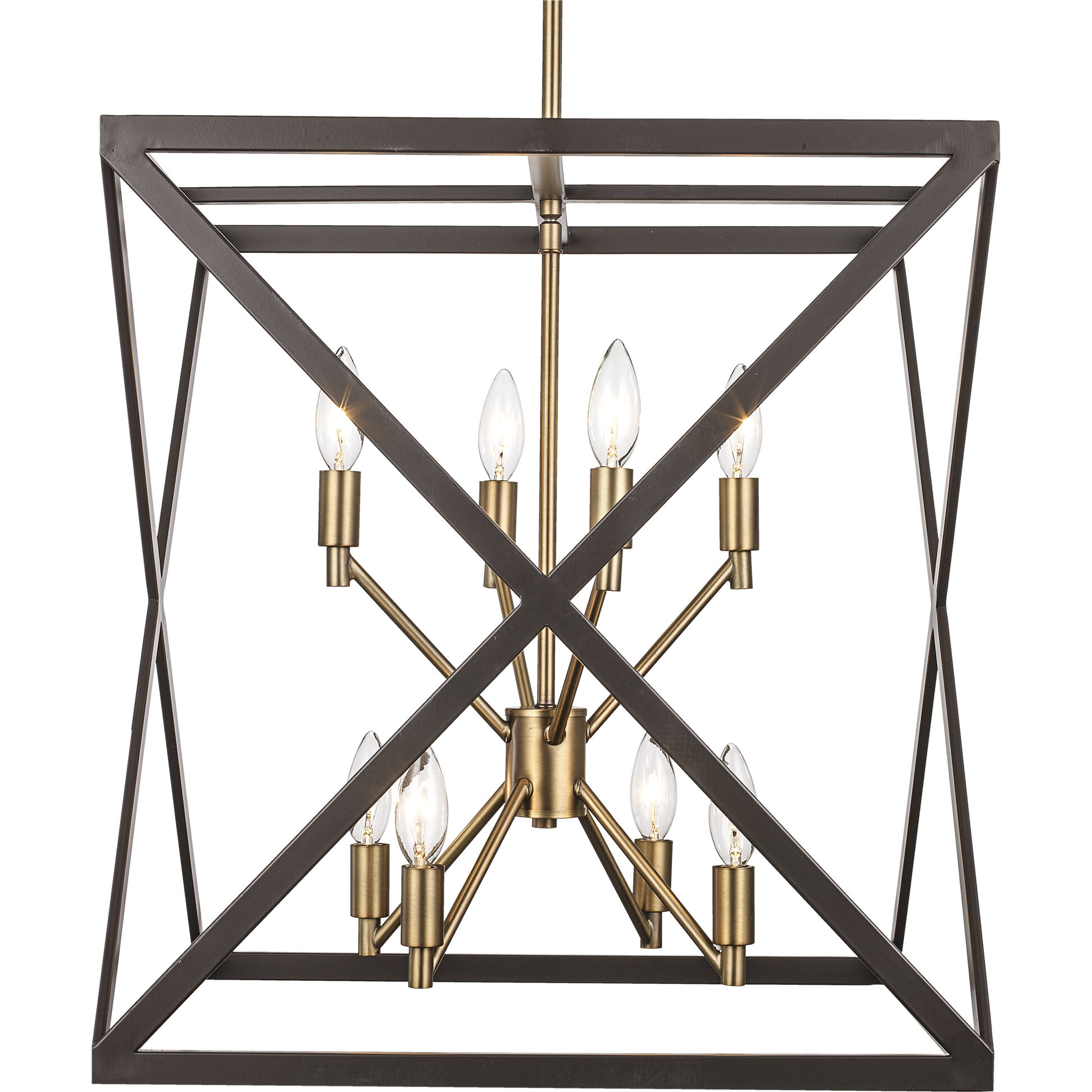 Ackerman 8 Light 20 inch Rubbed Oil Bronze and Antique Brass Pendant Ceiling Light