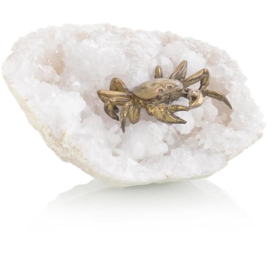 Crab on Geode 5.5 X 2.75 inch Sculpture