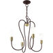 Lucerne 4 Light 20 inch Bronze with Antique Brass Accents Chandelier Ceiling Light