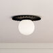 Alora Mood Plume 1 Light 13.88 inch Matte Black/Opal Matte Glass Flush Mount Ceiling Light