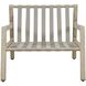 Strapped Ivory Rattan and Cerused Wheat Mahogany Wood Outdoor Lounge Chair