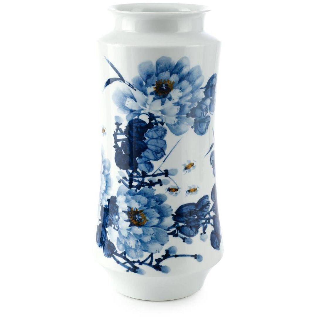 Blue Blossoms 19.5 X 9 inch Vase
