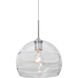 Spirit 10 1 Light Satin Nickel Cord Pendant Ceiling Light in Clear Glass 
