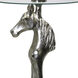 Equestrian 24.5 X 16 inch Nickel Plated and Clear Accent Table