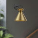 Alora Mood Emerson Wall/Vanity Light Wall Light in Matte Black and Aged Gold
