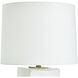 Caspian 30 inch 150 watt Polished Brass and White Table Lamp Portable Light