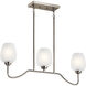 Valserrano 3 Light 5 inch Brushed Nickel Chandelier Linear Ceiling Light, Single