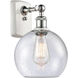 Ballston Athens LED 8 inch White and Polished Chrome Sconce Wall Light in Seedy Glass