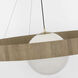 Windsor Smith Arena LED 53 inch Hand-Rubbed Antique Brass and Natural Oak Ring and Globe Chandelier Ceiling Light