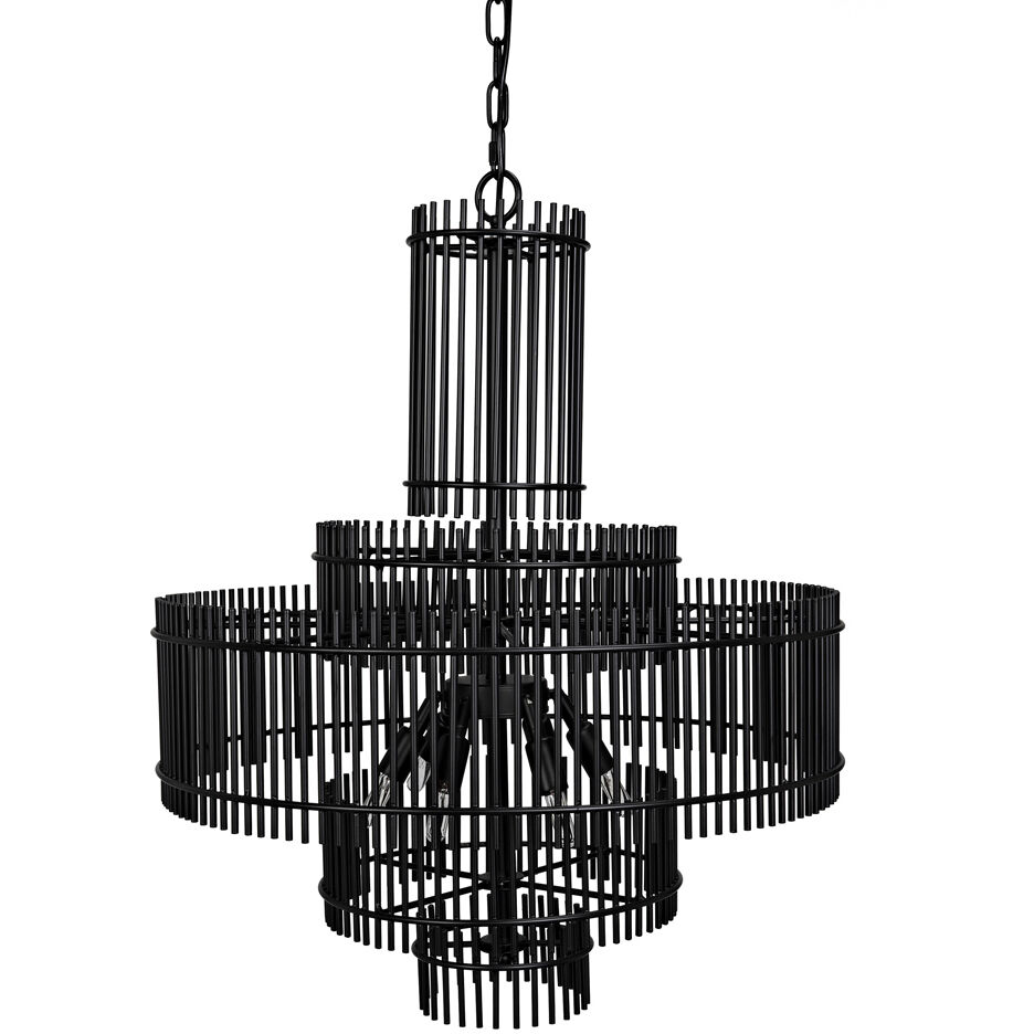 Ghost 6 Light 27 inch Matte Black Chandelier Ceiling Light