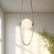Petra 14.5 inch Vintage Brass and Cloud Glass Pendant Ceiling Light