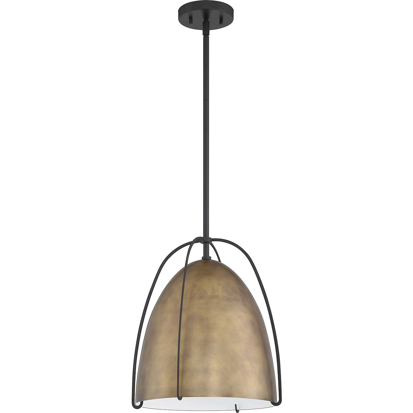 Vilia 1 Light 13 inch Brass & Black Pendant Ceiling Light