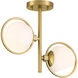Teatro 2 Light 14.75 inch Brushed Gold Semi-Flush Mount Ceiling Light